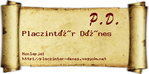 Placzintár Dénes névjegykártya